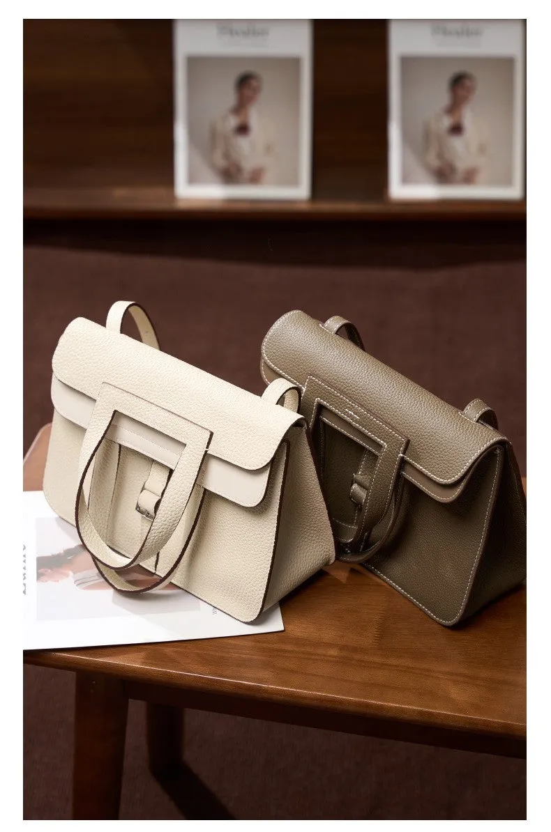 Halzan 25 cowhide crossbody handbag 2778 light grey